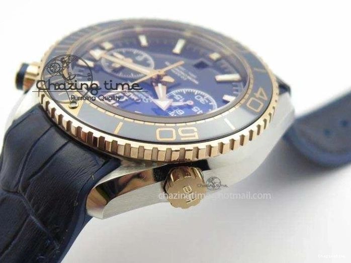 0513 GoodFit Seamaster Professional Chrono RG Blue Ceramic Blue Dial On Blue Gummy Strap A 8213